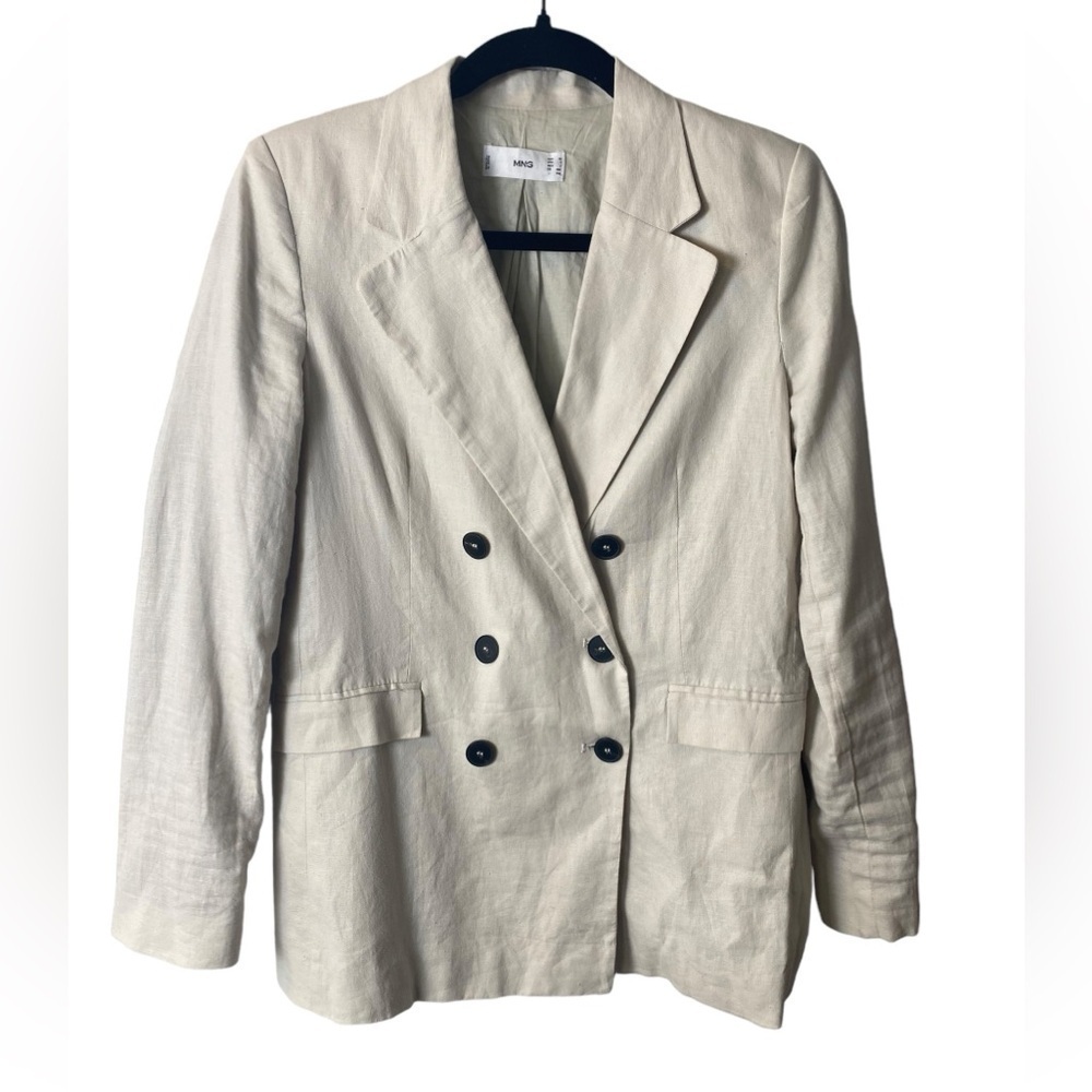 MNG Linen Blend Blazer Size 4